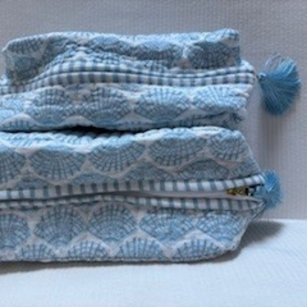 Mark & Graham- Block Print Travel Pouch Set- Sky … - image 2